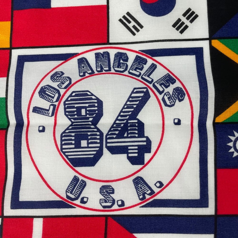 Vintage Olympic Bandana 1984 NWT Flags Los Angeles USA Go For The Gold Scarf - Picture 7 of 9
